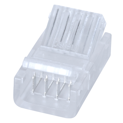 GloboStar® 70688 Ενωτικός Σύνδεσμος για Πολύχρωμη Ταινία LED RGB 10mm 4 PIN σε Καλώδιο Τροφοδοσίας Ατερμάτιστο 4 PIN Μ2.1 x Π1.3 x Υ0.7cm Διάφανο