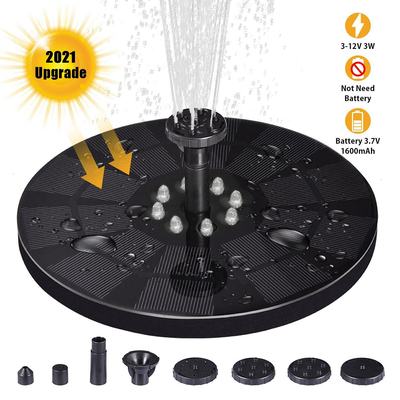 GloboStar® 71532 Ηλιακό Αυτόνομο Φωτοβολταϊκό Διακοσμητικό Συντριβάνι LED 3W με Μέγιστο Ύψος Νερού 30-60cm - 4 Διαφορετικά Μπέκ Ψεκασμού Αδιάβροχο IP68 Ψυχρό Λευκό 6000K Φ18 x Υ8cm