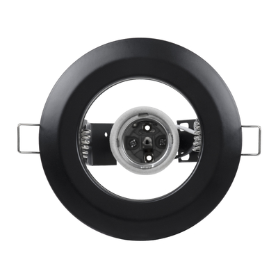 GLOBOSTAR® ACIDA 77845 Χωνευτή Βάση για Σποτ R63 με Ντουί E27 IP20 - Μαύρο Ματ - Μ11 x Π11 x Υ11cm / Q9cm