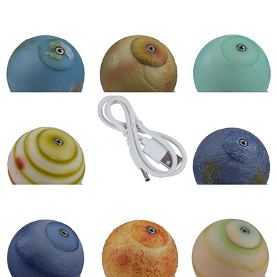 GloboStar® MOON 79609 Επιτραπέζιο Φωτιστικό Πορτατίφ LED 2W 120lm 360° DC 5V IP20 CCT Θερμό Λευκό 2700K - Φυσικό Λευκό 4500K - Ψυχρό Λευκό 6000K Dimmable Πολύχρωμο Πλαστικό με Μπεζ Ξύλο - Μ8 x Π8 x Υ11cm - ΣΕΤ 8 Τεμαχίων - 2 Xρόνια Εγγύηση