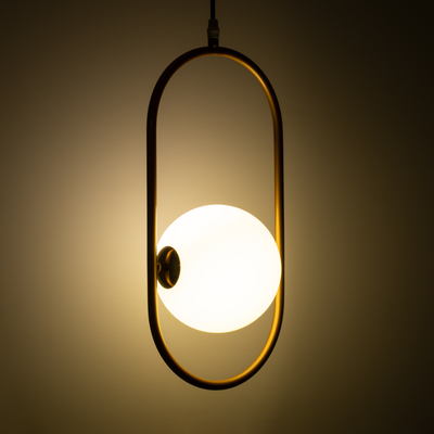 GLOBOSTAR® HAMBURG 00590 Μοντέρνο Κρεμαστό Φωτιστικό Οροφής με Ντουί 1 x G9 AC 220-240V IP20 - Χρυσό & Λευκό - Μ20 x Π15 x Υ40cm