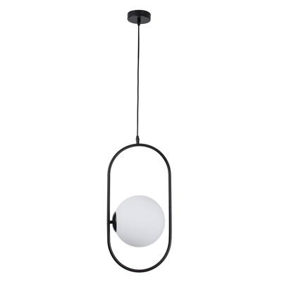 GLOBOSTAR® HAMBURG 00591 Μοντέρνο Κρεμαστό Φωτιστικό Οροφής με Ντουί 1 x E14 AC 220-240V IP20 - Μαύρο & Λευκό - Μ25 x Π20 x Υ50cm