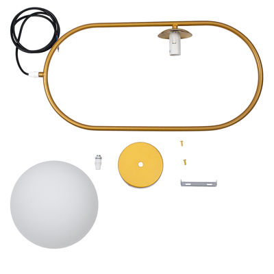 GLOBOSTAR® HAMBURG 00592 Μοντέρνο Κρεμαστό Φωτιστικό Οροφής με Ντουί 1 x E14 AC 220-240V IP20 - Χρυσό & Λευκό - Μ25 x Π20 x Υ50cm