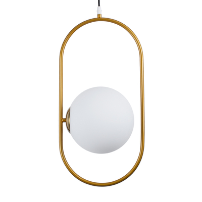 GLOBOSTAR® HAMBURG 00592 Μοντέρνο Κρεμαστό Φωτιστικό Οροφής με Ντουί 1 x E14 AC 220-240V IP20 - Χρυσό & Λευκό - Μ25 x Π20 x Υ50cm