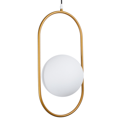 GLOBOSTAR® HAMBURG 00592 Μοντέρνο Κρεμαστό Φωτιστικό Οροφής με Ντουί 1 x E14 AC 220-240V IP20 - Χρυσό & Λευκό - Μ25 x Π20 x Υ50cm