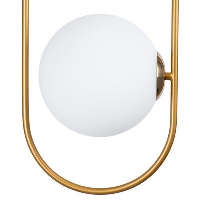 GLOBOSTAR® HAMBURG 00592 Μοντέρνο Κρεμαστό Φωτιστικό Οροφής με Ντουί 1 x E14 AC 220-240V IP20 - Χρυσό & Λευκό - Μ25 x Π20 x Υ50cm