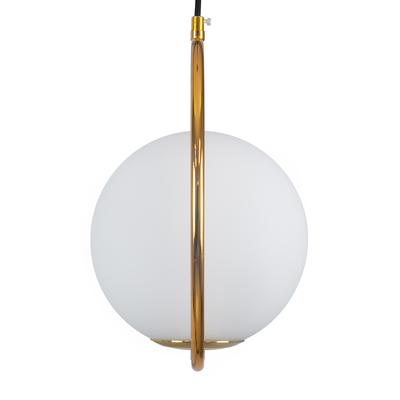 GLOBOSTAR® MADRID 00932 Μοντέρνο Κρεμαστό Φωτιστικό Οροφής με Ντουί 1 x E27 AC 220-240V IP20 - Χρυσό & Λευκό - Μ30 x Π20 x Υ30cm