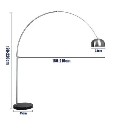GLOBOSTAR® PRAGUE 00990 Μοντέρνο Επιδαπέδιο Φωτιστικό με Ντουί 1 x E27 AC 220-240V IP20 - Νίκελ Βούρτσας - Μ210 x Π45 x Υ220cm