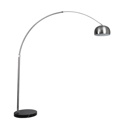 GLOBOSTAR® PRAGUE 00990 Μοντέρνο Επιδαπέδιο Φωτιστικό με Ντουί 1 x E27 AC 220-240V IP20 - Νίκελ Βούρτσας - Μ210 x Π45 x Υ220cm