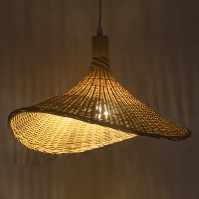 GLOBOSTAR® CUBA 01717 Boho Κρεμαστό Φωτιστικό Οροφής με Ντουί 1 x E27 AC 220-240V IP20 - Μπεζ - Μ43 x Π43 x Υ30cm