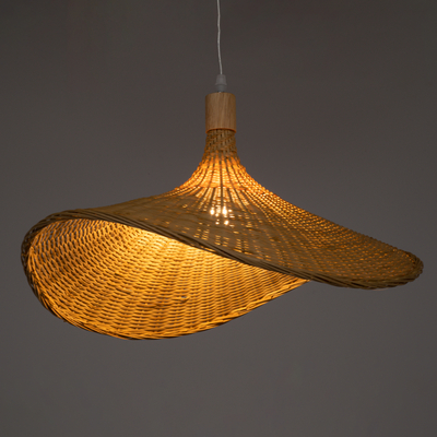 GLOBOSTAR® CUBA 01719 Boho Κρεμαστό Φωτιστικό Οροφής με Ντουί 1 x E27 AC 220-240V IP20 - Μπεζ - Μ53 x Π53 x Υ30cm