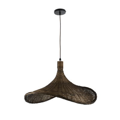 GLOBOSTAR® CUBA 01720 Boho Κρεμαστό Φωτιστικό Οροφής με Ντουί 1 x E27 AC 220-240V IP20 - Καφέ - Μ53 x Π53 x Υ30cm