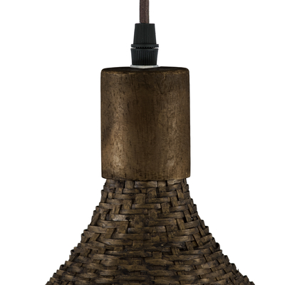 GLOBOSTAR® CUBA 01720 Boho Κρεμαστό Φωτιστικό Οροφής με Ντουί 1 x E27 AC 220-240V IP20 - Καφέ - Μ53 x Π53 x Υ30cm