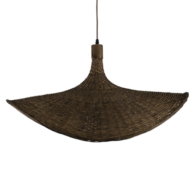GLOBOSTAR® CUBA 01722 Boho Κρεμαστό Φωτιστικό Οροφής με Ντουί 1 x E27 AC 220-240V IP20 - Καφέ - Μ63 x Π63 x Υ32cm