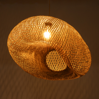 GLOBOSTAR® CARIBBEAN 01724 Boho Κρεμαστό Φωτιστικό Οροφής με Ντουί 1 x E27 AC 220-240V IP20 - Μπεζ - Μ60 x Π60 x Υ38cm