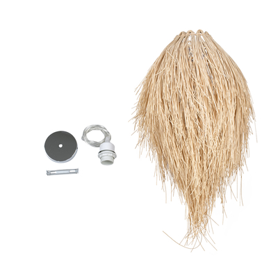 GLOBOSTAR® ARCHIPELAGO 01747 Boho Κρεμαστό Φωτιστικό Οροφής με Ντουί 1 x E27 AC 220-240V IP20 - Μπεζ - Μ30 x Π30 x Υ63cm