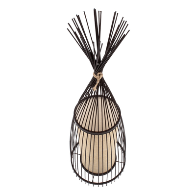 GLOBOSTAR® AZORES 01754 Boho Επιδαπέδιο Φωτιστικό με Ντουί 1 x E27 AC 220-240V IP20 - Καφέ & Μπεζ - Μ30 x Π30 x Υ90cm