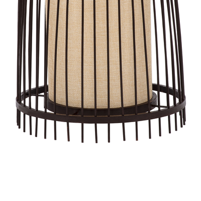 GLOBOSTAR® AZORES 01754 Boho Επιδαπέδιο Φωτιστικό με Ντουί 1 x E27 AC 220-240V IP20 - Καφέ & Μπεζ - Μ30 x Π30 x Υ90cm