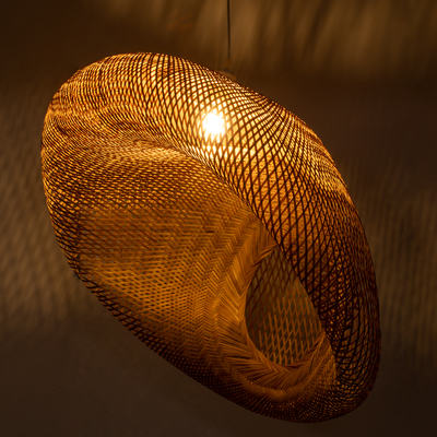 GLOBOSTAR® CARIBBEAN 01784 Μοντέρνο Κρεμαστό Φωτιστικό Οροφής με Ντουί 1 x E27 AC 220-240V IP20 - Μπεζ - Μ80 x Π80 x Υ35cm