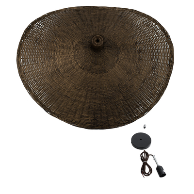 GLOBOSTAR® CUBA 01722 Boho Κρεμαστό Φωτιστικό Οροφής με Ντουί 1 x E27 AC 220-240V IP20 - Καφέ - Μ63 x Π63 x Υ32cm