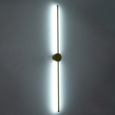 GLOBOSTAR® DIADEM 61334 Μοντέρνο Φωτιστικό Τοίχου - Απλίκα LED 18W 2160lm 120° AC 220-240V IP20 Ρυθμιζόμενο Λευκό CCT με On/Off 2700K/4500K/6000K - Lumileds SMD Chip - Χρυσό Βούρτσας - Μ10 x Π4 x Υ120cm - 3 Χρόνια Εγγύηση