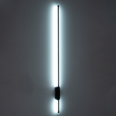 GLOBOSTAR® HARLEM 61335 Μοντέρνο Φωτιστικό Τοίχου - Απλίκα LED 18W 2160lm 120° AC 220-240V IP20 Ρυθμιζόμενο Λευκό CCT με On/Off 2700K/4500K/6000K - Lumileds SMD Chip - Μαύρο Ματ - Μ5 x Π4 x Υ120cm - 3 Χρόνια Εγγύηση