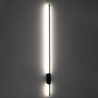 GLOBOSTAR® HARLEM 61335 Μοντέρνο Φωτιστικό Τοίχου - Απλίκα LED 18W 2160lm 120° AC 220-240V IP20 Ρυθμιζόμενο Λευκό CCT με On/Off 2700K/4500K/6000K - Lumileds SMD Chip - Μαύρο Ματ - Μ5 x Π4 x Υ120cm - 3 Χρόνια Εγγύηση