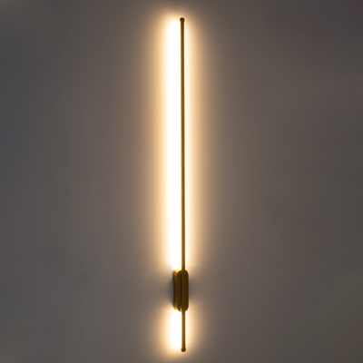 GLOBOSTAR® HARLEM 61336 Μοντέρνο Φωτιστικό Τοίχου - Απλίκα LED 18W 2160lm 120° AC 220-240V IP20 Ρυθμιζόμενο Λευκό CCT με On/Off 2700K/4500K/6000K - Lumileds SMD Chip - Χρυσό Βούρτσας - Μ5 x Π4 x Υ120cm - 3 Χρόνια Εγγύηση