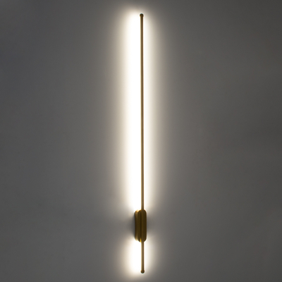 GLOBOSTAR® HARLEM 61336 Μοντέρνο Φωτιστικό Τοίχου - Απλίκα LED 18W 2160lm 120° AC 220-240V IP20 Ρυθμιζόμενο Λευκό CCT με On/Off 2700K/4500K/6000K - Lumileds SMD Chip - Χρυσό Βούρτσας - Μ5 x Π4 x Υ120cm - 3 Χρόνια Εγγύηση