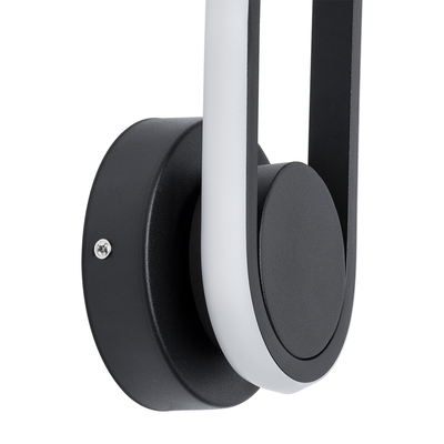 GLOBOSTAR® DALLAS 61345 Μοντέρνο Φωτιστικό Τοίχου - Απλίκα LED 12W 1440lm 360° AC 220-240V IP20 Ρυθμιζόμενο Λευκό CCT με On/Off 2700K/4500K/6000K - Lumileds SMD Chip - Μαύρο Ματ - Μ12 x Π6.5 x Υ32cm - 3 Χρόνια Εγγύηση