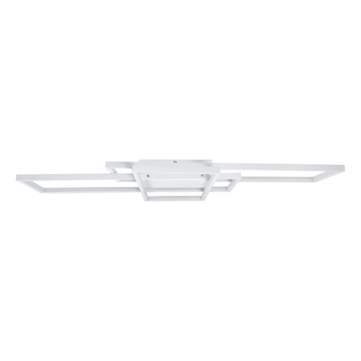 GLOBOSTAR® QUADRA 61389 Μοντέρνο Φωτιστικό Οροφής LED 120W 14400lm 120° AC 220-240V IP20 Ρυθμιζόμενο Λευκό CCT με Χειριστήριο από 2700K έως 6000K Dimmable - Lumileds SMD Chip - Λευκό Ματ - Μ105 x Π60 x Υ9cm - 3 Χρόνια Εγγύηση