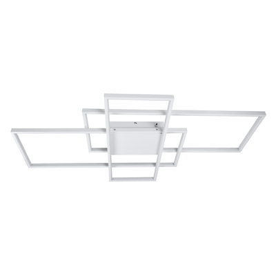 GLOBOSTAR® QUADRA 61389 Μοντέρνο Φωτιστικό Οροφής LED 120W 14400lm 120° AC 220-240V IP20 Ρυθμιζόμενο Λευκό CCT με Χειριστήριο από 2700K έως 6000K Dimmable - Lumileds SMD Chip - Λευκό Ματ - Μ105 x Π60 x Υ9cm - 3 Χρόνια Εγγύηση