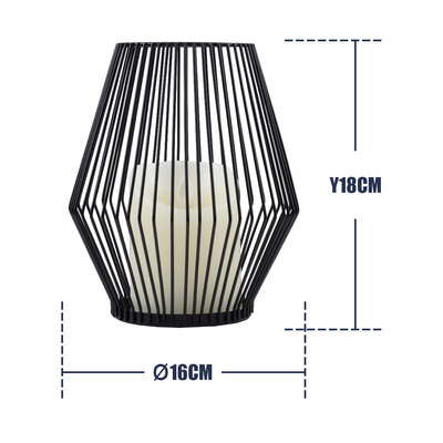 GloboStar® CANDLE 76494 Διακοσμητικό Realistic Κερί με LED Εφέ Κινούμενης Φλόγας - Μπαταρίας 2 x AA (Δεν Συμπεριλαμβάνονται) & Ασύρματο Χειριστήριο IR Θερμό Λευκό 2700K Dimmable Μαύρο Φ16 x Υ18cm