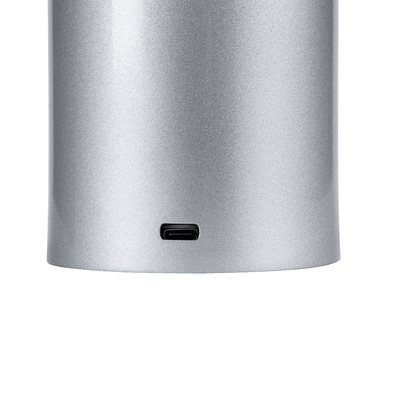 GloboStar® JOJO 76521 Επαναφορτιζόμενο Επιτραπέζιο Φωτιστικό Πορτατίφ LED 1.5W 105lm 120° DC 5V IP44 CCT Ultra Θερμό 1500K - Φυσικό Λευκό 4500K - Ψυχρό Λευκό 6000K Dimmable Ασημί Αλουμίνιο - Μ8 x Π8 x Υ34cm - 2 Χρόνια Εγγύηση