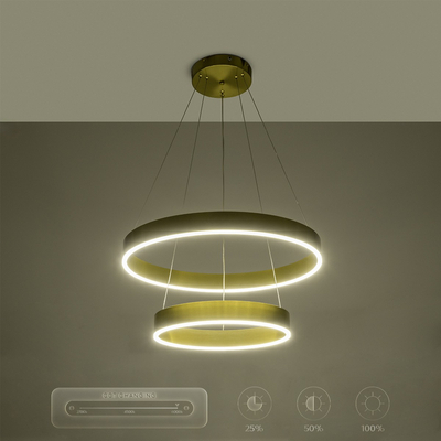 kelvo® VENOM 61187-DECO Μοντέρνο Κρεμαστό Φωτιστικό Οροφής LED 75W 8818lm 120° AC 220-240V IP20 Ρυθμιζόμενο Λευκό CCT με Χειριστήριο από 2700K έως 6000K Dimmable - Lumileds SMD Chip - Χρυσό Βούρτσας - Μ60 x Π60 x Υ40cm - 3 Χρόνια Εγγύηση