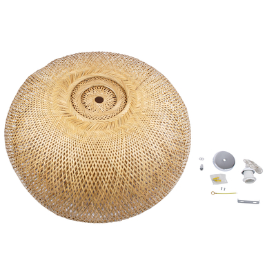 GLOBOSTAR® SAN TROPEZ 00673 Boho Κρεμαστό Φωτιστικό Οροφής με Ντουί 1 x E27 AC 220-240V IP20 - Μπεζ - Μ100 x Π100 x Y35cm