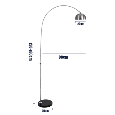 GLOBOSTAR® PRAGUE 00989 Μοντέρνο Επιδαπέδιο Φωτιστικό με Ντουί 1 x E27 AC 220-240V IP20 - Νίκελ Βούρτσας - Μ90 x Π29.5 x Υ180cm