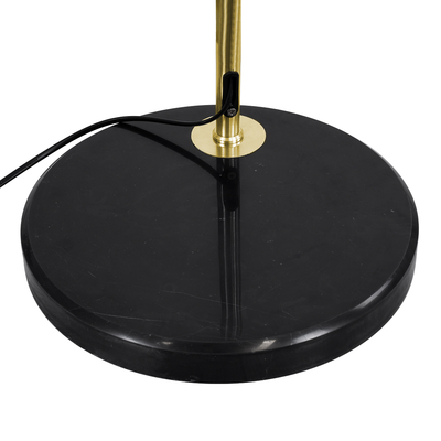 GloboStar® PRAGUE 00991 Μοντέρνο Επιδαπέδιο Φωτιστικό Μονόφωτο 1 x E27 IP20 Χρυσό Μέταλλο με Μαύρο Μάρμαρο - Μ90 x Π29.5 x Υ180cm