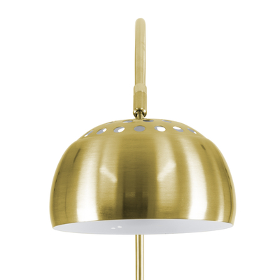 GloboStar® PRAGUE 00991 Μοντέρνο Επιδαπέδιο Φωτιστικό Μονόφωτο 1 x E27 IP20 Χρυσό Μέταλλο με Μαύρο Μάρμαρο - Μ90 x Π29.5 x Υ180cm