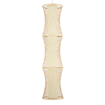 GLOBOSTAR® HIBISCUS 01783 Boho Κρεμαστό Φωτιστικό Οροφής με Ντουί 1 x E27 AC 220-240V IP20 - Μπεζ - Μ35 x Π35 x Υ150cm