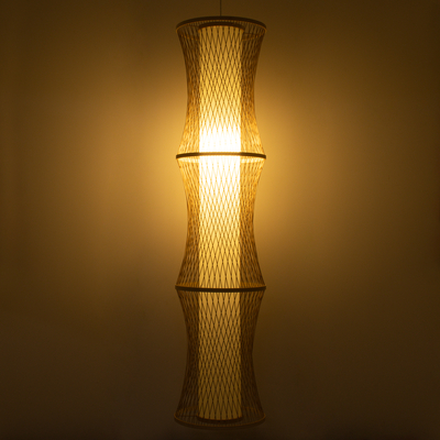 GLOBOSTAR® HIBISCUS 01783 Boho Κρεμαστό Φωτιστικό Οροφής με Ντουί 1 x E27 AC 220-240V IP20 - Μπεζ - Μ35 x Π35 x Υ150cm