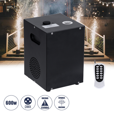 GLOBOSTAR® SPARKLE 51148 Stage Μηχανή Δαπέδου Άκαυστων Σπινθήρων Εφέ Συντριβανιού 600W AC 220-240V IP20 DMX512 Protocol & RF Ασύρματο Χειριστήριο - Μ18 x Π16.5 x Υ24cm - 1 Χρόνο Εγγύηση