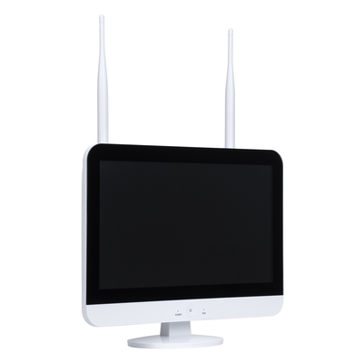 GloboStar® 86042 Ασύρματο Καταγραφικό με Οθόνη - 8 x Camera 2MP 1080P WiFi  360° Μοιρών - Αδιάβροχο IP66 - Νυχτερινή Όραση με LED IR - Διπλή Κατέυθυνση Ομιλίας - Ανιχνευτή Κίνησης - Νυχτερινή Λήψη - Λευκό