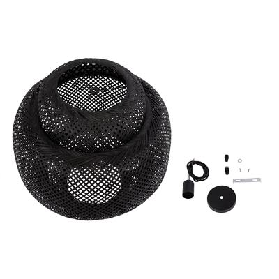 GLOBOSTAR® MALDIVES 00579 Boho Κρεμαστό Φωτιστικό Οροφής με Ντουί 1 x E27 AC 220-240V IP20 - Μαύρο - Μ56 x Π56 x Y54cm