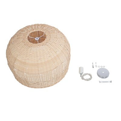 GLOBOSTAR® BERMUDA 01709 Boho Κρεμαστό Φωτιστικό Οροφής με Ντουί 1 x E27 AC 220-240V IP20 - Μπεζ - Μ50 x Π50 x Y34cm