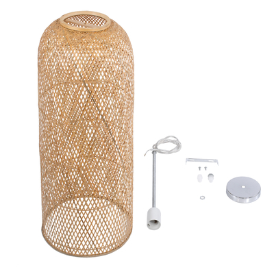 GLOBOSTAR® CALERO 01712 Boho Κρεμαστό Φωτιστικό Οροφής με Ντουί 1 x E27 AC 220-240V IP20 - Μπεζ - Μ40 x Π40 x Υ90cm