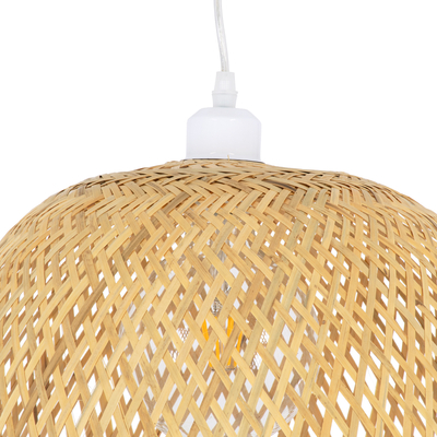 GLOBOSTAR® MANILA 01714 Boho Κρεμαστό Φωτιστικό Οροφής με Ντουί 1 x E27 AC 220-240V IP20 - Μπεζ - Μ45 x Π45 x Υ60cm