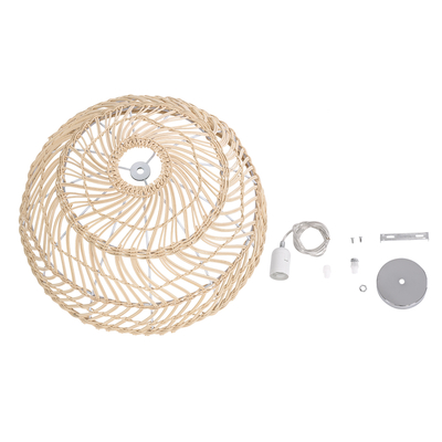 GLOBOSTAR® COMORES 01727 Boho Κρεμαστό Φωτιστικό Οροφής με Ντουί 1 x E27 AC 220-240V IP20 - Μπεζ - Μ40 x Π40 x Y20cm