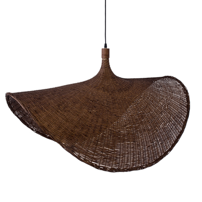 GLOBOSTAR® CUBA 01770 Boho Κρεμαστό Φωτιστικό Οροφής με Ντουί 1 x E27 AC 220-240V IP20 - Καφέ - Μ100 x Π100 x Y55cm