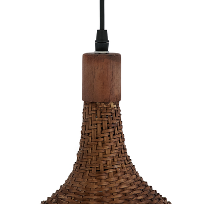 GLOBOSTAR® CUBA 01770 Boho Κρεμαστό Φωτιστικό Οροφής με Ντουί 1 x E27 AC 220-240V IP20 - Καφέ - Μ100 x Π100 x Y55cm